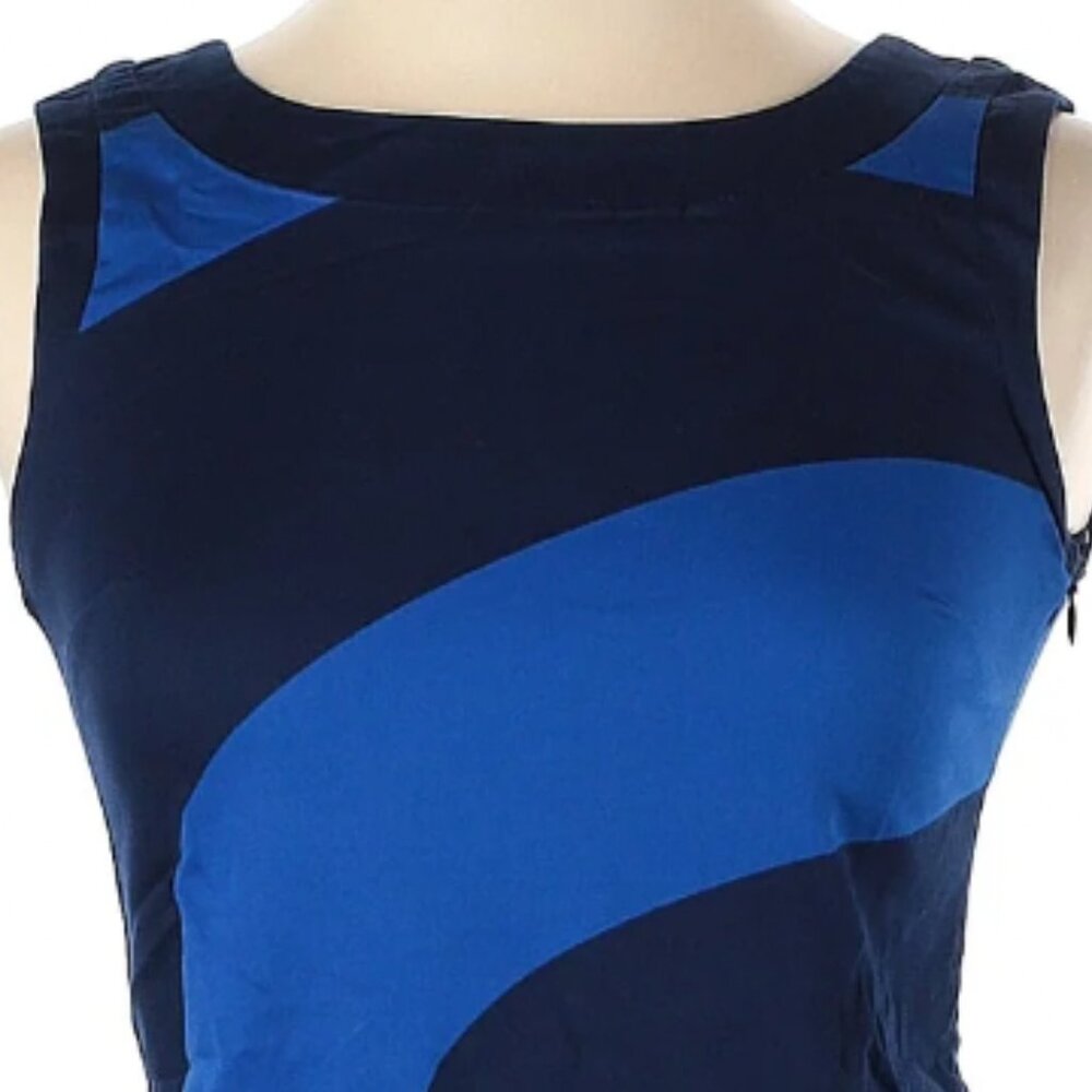 Marimekko Navy and Bright Blue Sleeveless Mini Dress